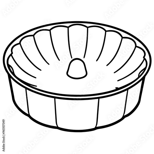 cake pan outline coloring book page line art illustration digital drawing