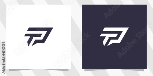 letter tp pt logo design vector