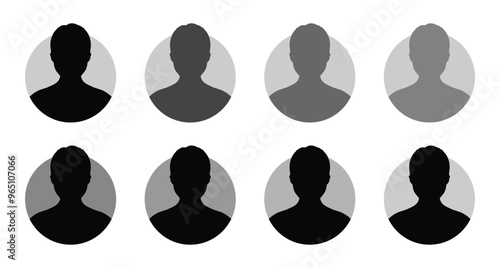 Default anonymous user portrait vector illustration flat vector designs. User portrait icons