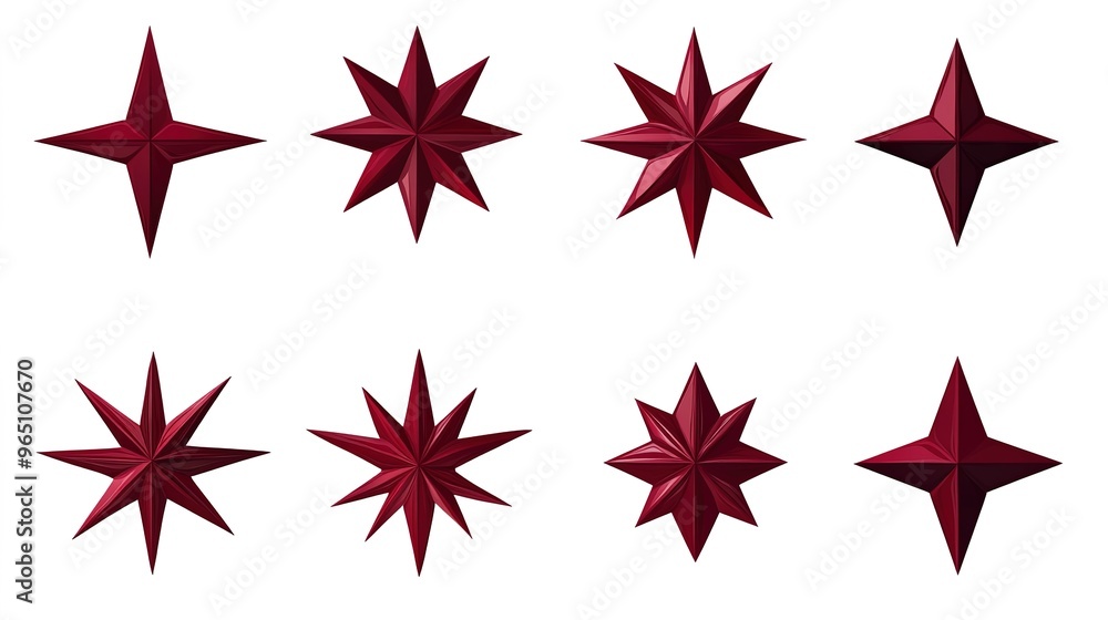 Illustration of high-quality vector art featuring Christmas stars in different styles, set against a white background. This design showcases a variety of Christmas star illustrations, Illustration of high-quality vector art featuring Christmas stars in different styles, set against a white background. This design showcases a variety of Christmas star illustrations,