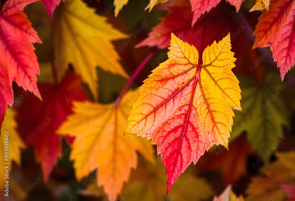 Autumn leaves in vibrant shades of red, orange, and yellow. Autumn leaves in vibrant shades of red, orange, and yellow.