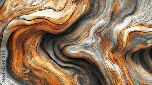 Seamless Driftwood Texture Showcasing Nature's Artistry in Swirling Lines and Rich Colors