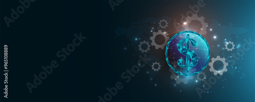 Global Financial Investment Gear Network Technology Background