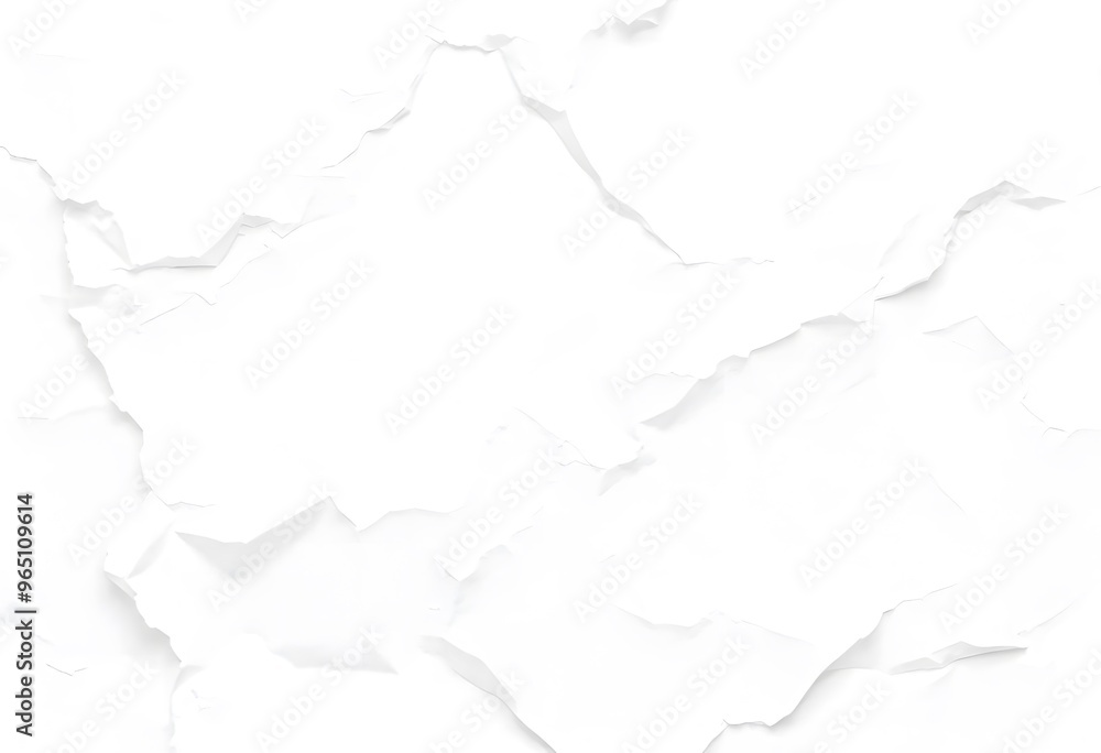 Crumpled white paper with deep creases and folds.