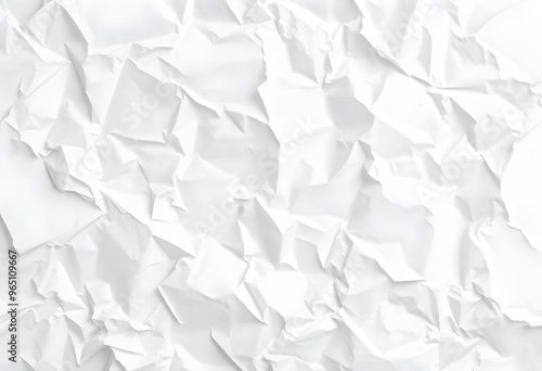 Crumpled white paper with deep creases and folds.