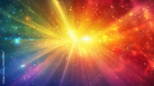 Bright Starburst with Glittering Rays and Specks