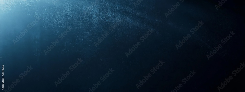 Obraz premium Dark Blue Gradient Background with Minimalistic Grainy Noise Texture and Subtle Light Rays