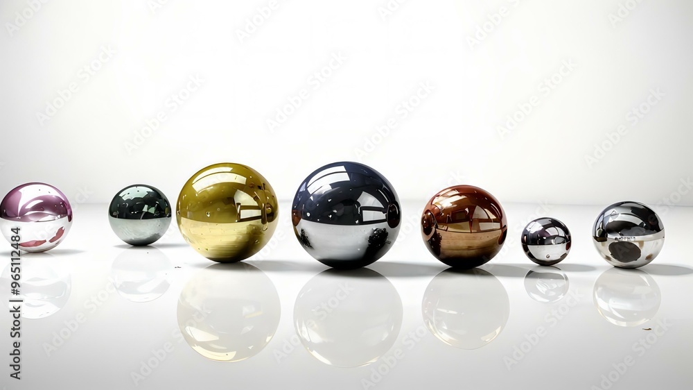 Metal balls on a white background Metal balls on a white background