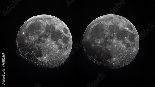 Detailed Lunar Images Showcasing Full and Crescent Moon Phases