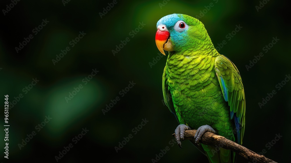 Colorful macaws perched in a tropical setting Colorful macaws perched in a tropical setting