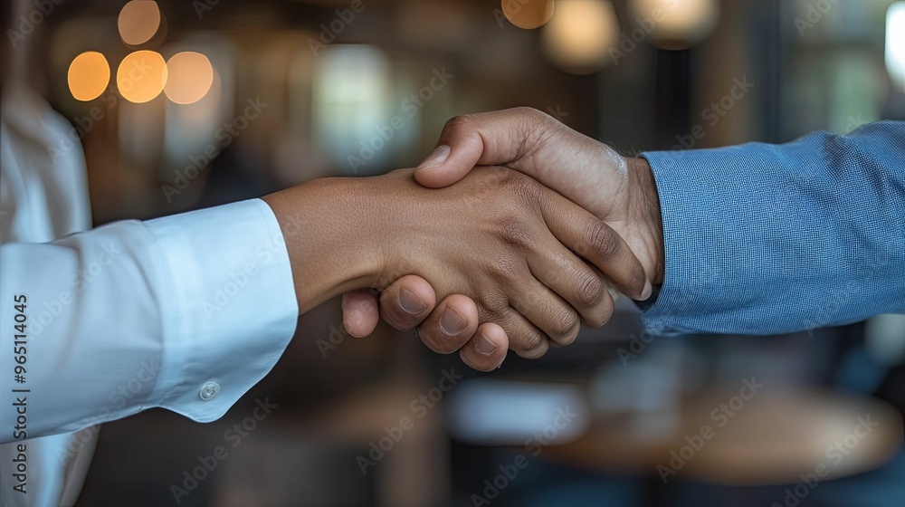 Close-up of a handshake between two people Close-up of a handshake between two people