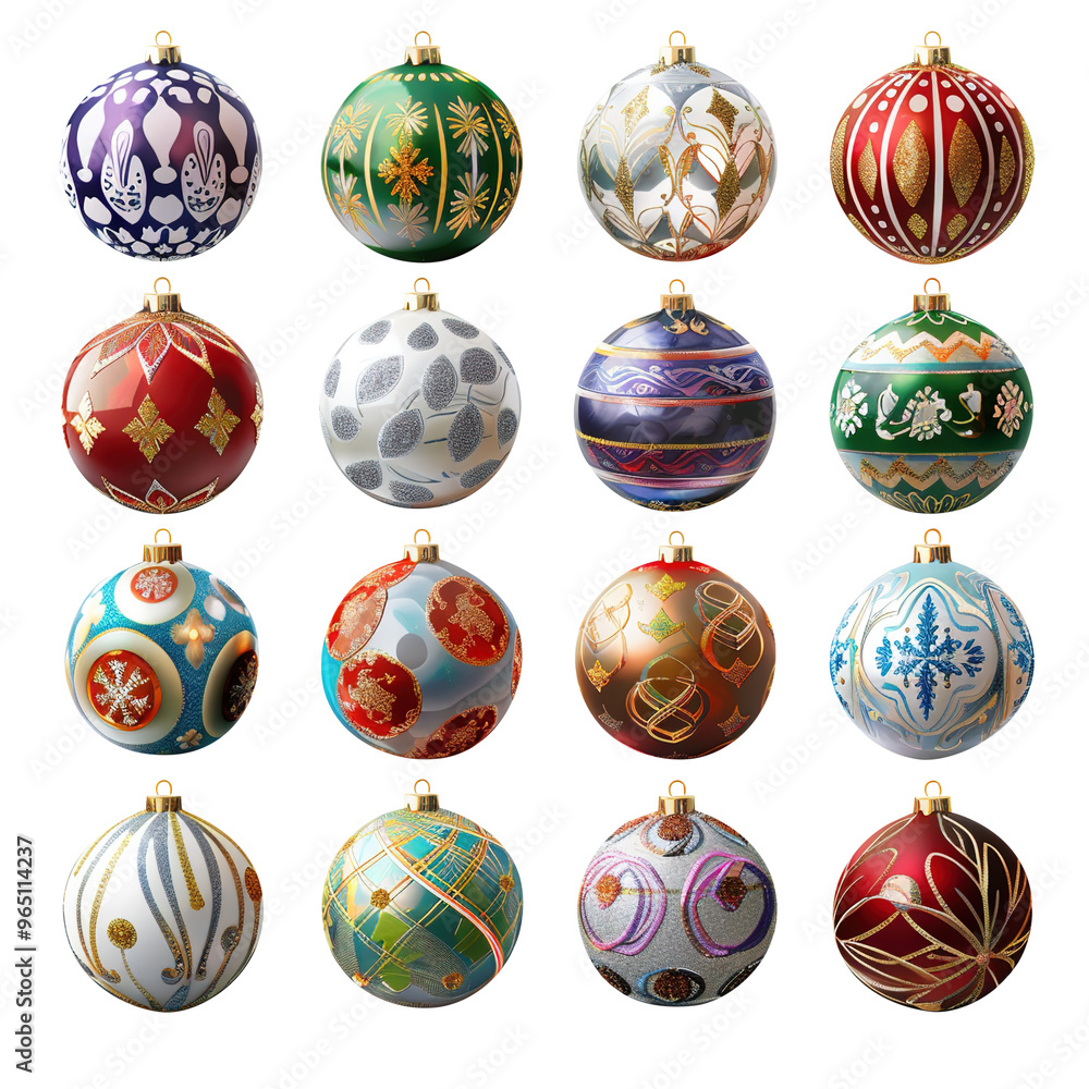 set of christmas balls on transparent background, clipping path, png, set of christmas balls on transparent background, clipping path, png,