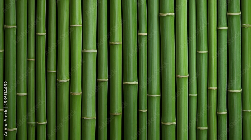 A close-up view of vibrant green bamboo stalks, showcasing their natural beauty and texture in a serene and tranquil setting. A close-up view of vibrant green bamboo stalks, showcasing their natural beauty and texture in a serene and tranquil setting.