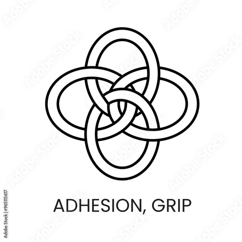 Vector adhesion and grip icon with editable stroke