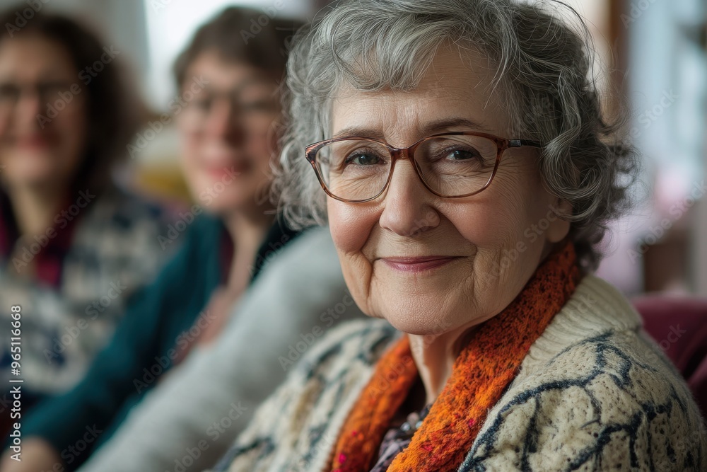 Senior woman and friends in portrait Senior woman and friends in portrait