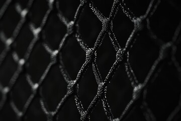 Sport concept with black net on black background ideal for marketing materials