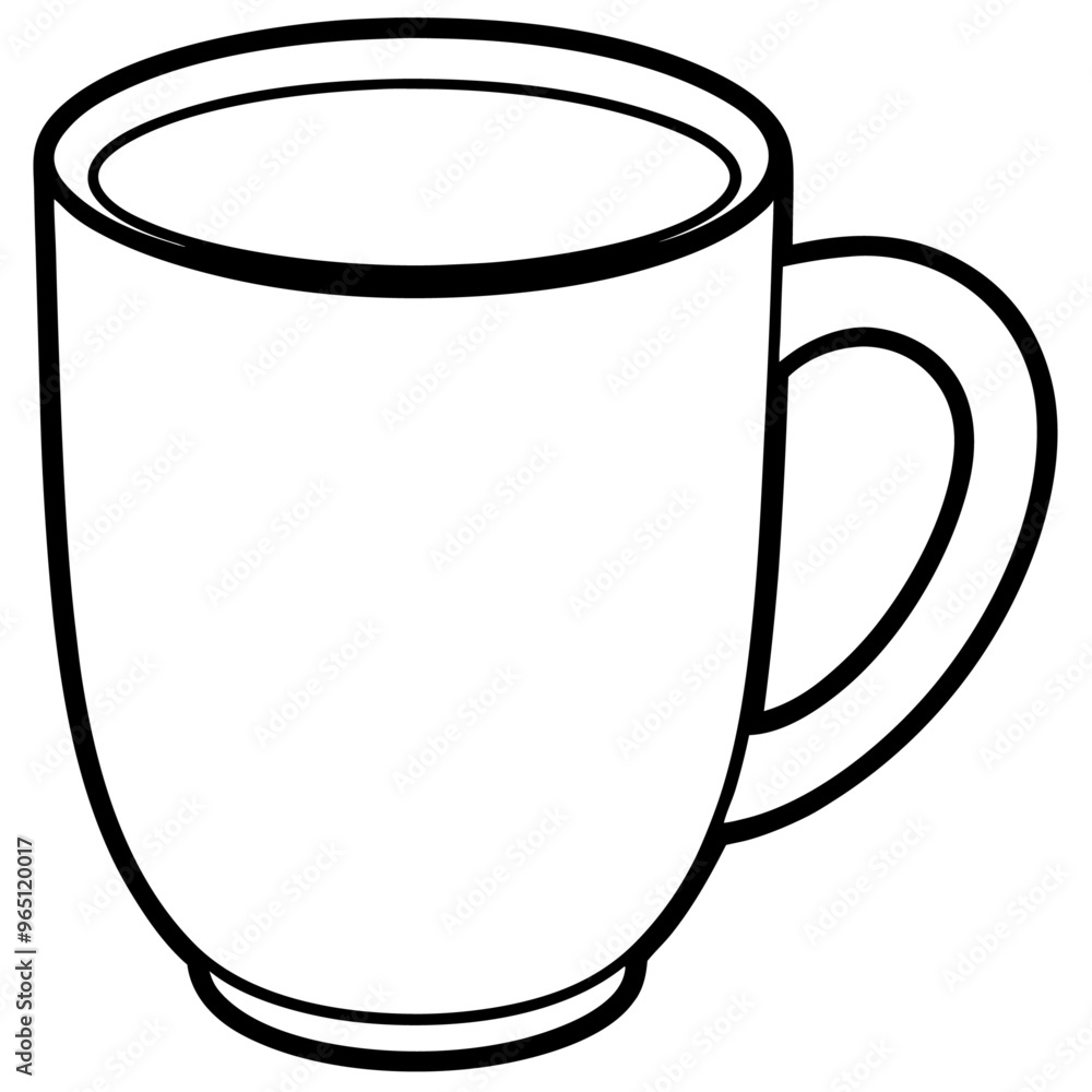 coffee mug outline coloring book page line art illustration digital drawing coffee mug outline coloring book page line art illustration digital drawing