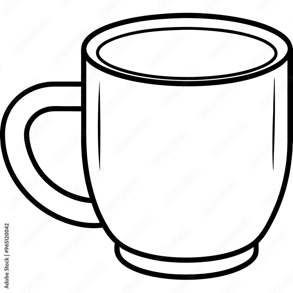 coffee mug outline coloring book page line art illustration digital drawing coffee mug outline coloring book page line art illustration digital drawing
