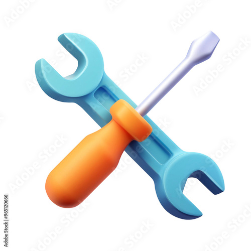 3d render of Tools or repair icon, great design for any purposes photo