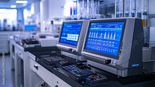 Laboratory Equipment with Data Display on Computer Screen