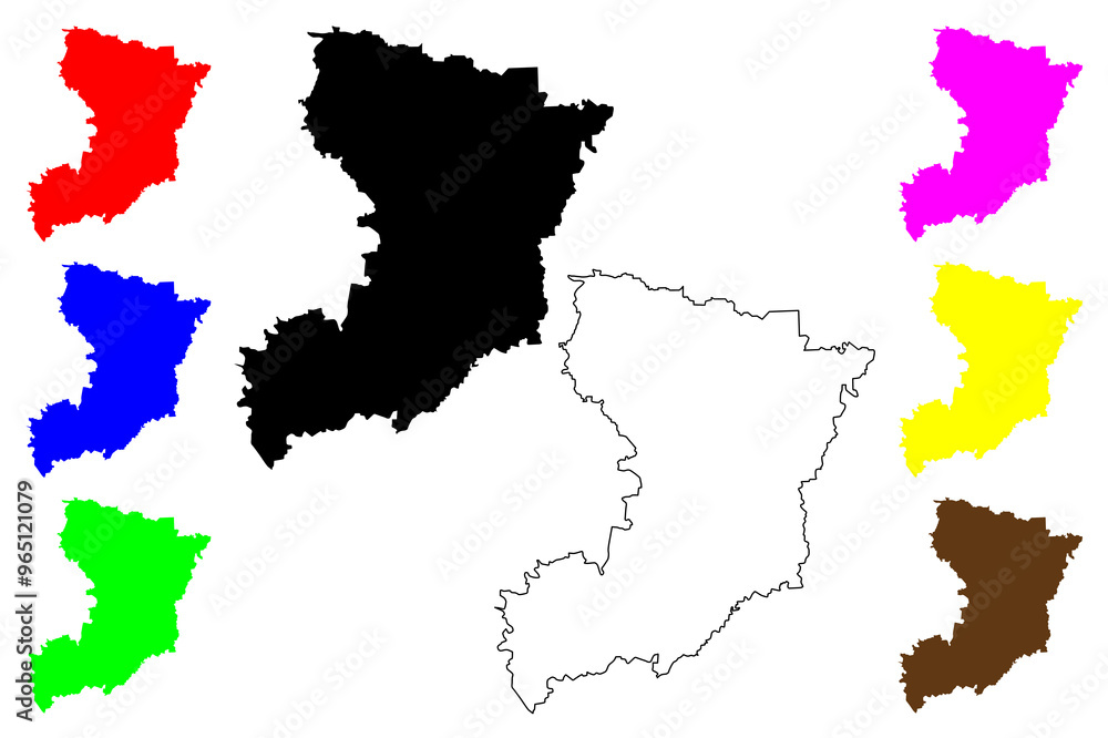 Obraz premium Rivne Oblast (Administrative divisions of Ukraine, Oblasts of Ukraine) map vector illustration, scribble sketch Rovno Oblast (Rivnenshchyna) map