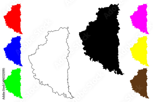 Ternopil Oblast (Administrative divisions of Ukraine, Oblasts of Ukraine) map vector illustration, scribble sketch Ternopilshchyna map