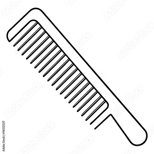 comb outline coloring book page line art illustration digital drawing