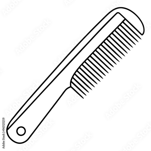 comb outline coloring book page line art illustration digital drawing