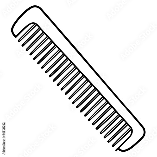 comb outline coloring book page line art illustration digital drawing
