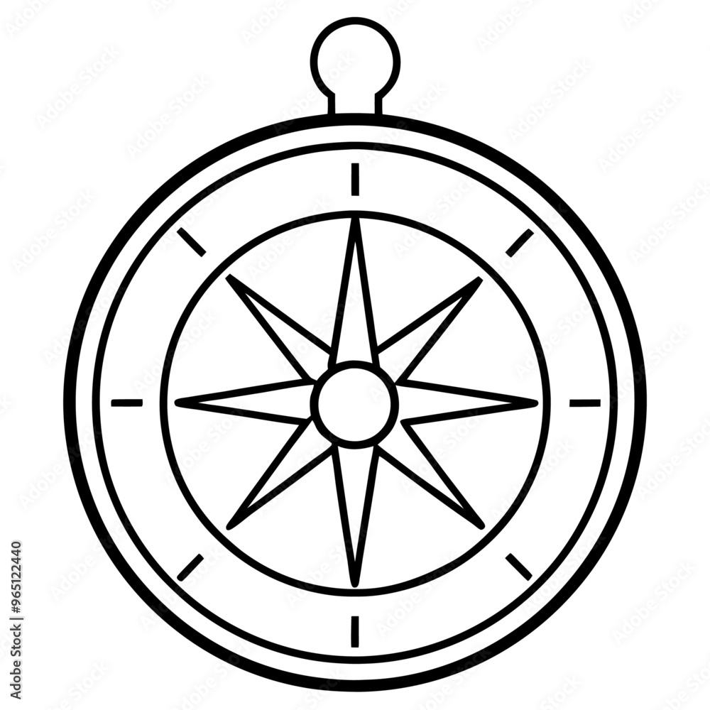 compass outline coloring book page line art illustration digital drawing compass outline coloring book page line art illustration digital drawing