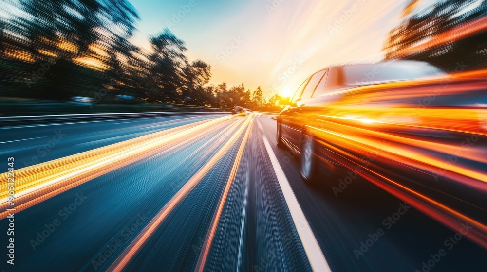 Night Traffic on a Speeding Highway Night Traffic on a Speeding Highway