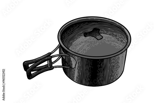 hand drawn pot colored illustration