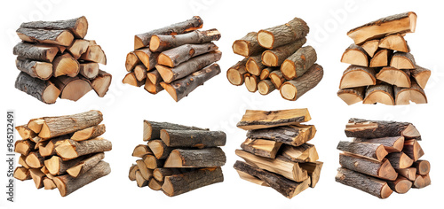 Wallpaper Mural  Set of High-Resolution Stack of Neatly Arranged Wood Logs Isolated on transparent Background Torontodigital.ca