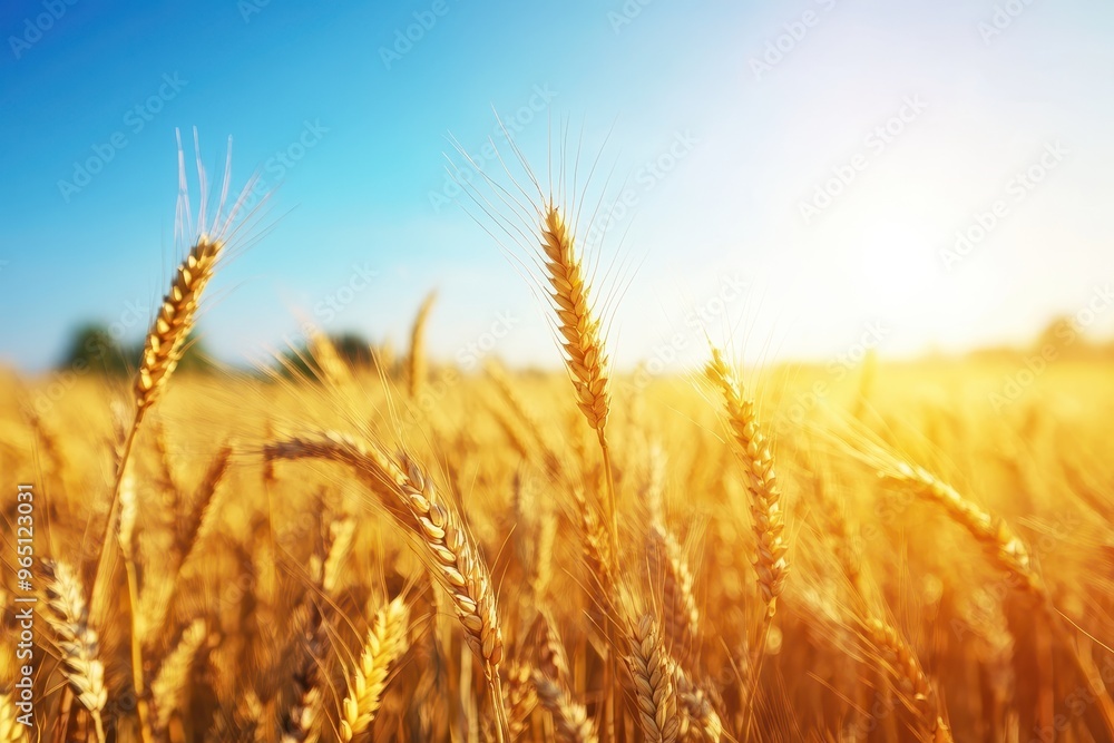 Fototapeta premium Wheat field on sunny day Agriculture