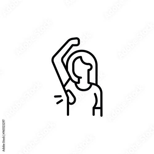 Applying Deodorant icon. Simple icon of a person applying deodorant for social media, app, and web design. Vector illustration