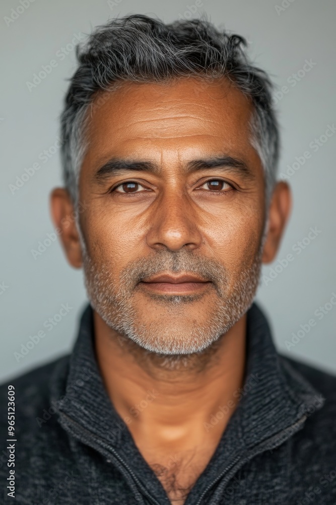 Passport photo with neutral expression on white background Passport photo with neutral expression on white background