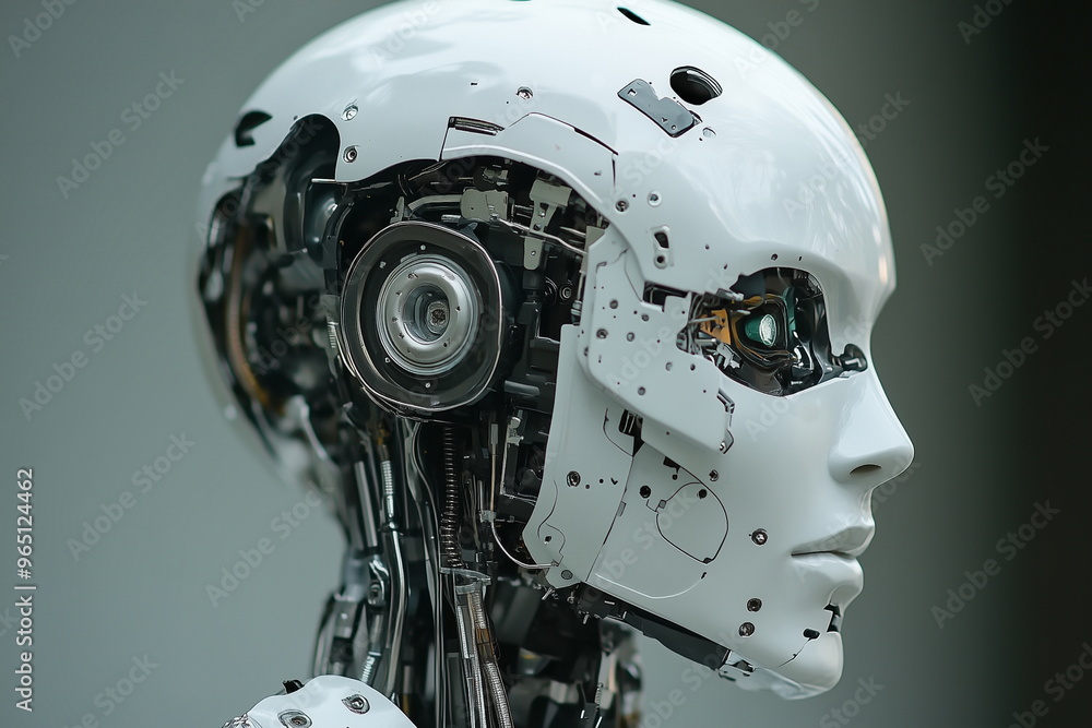 Fototapeta premium robot head isolated