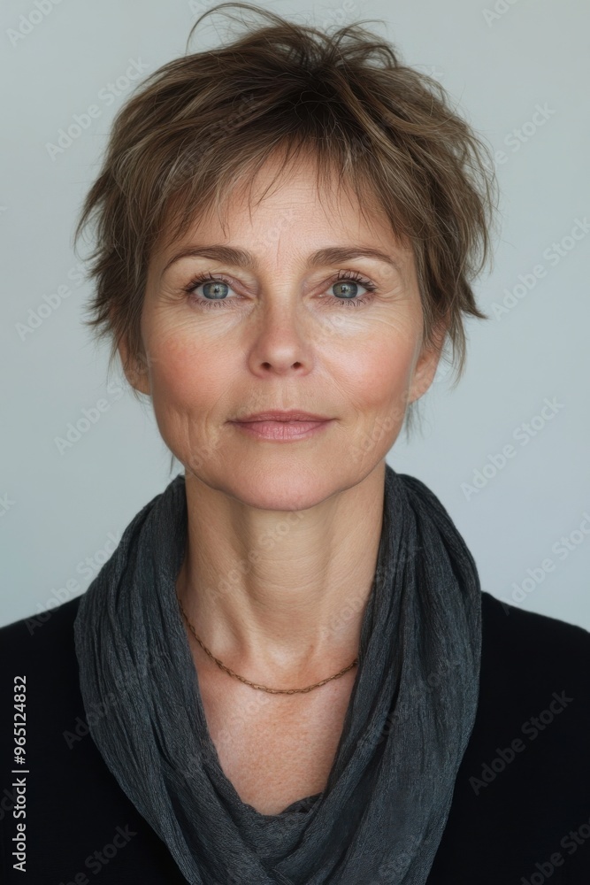 Example of passport photo of person with neutral expression Example of passport photo of person with neutral expression