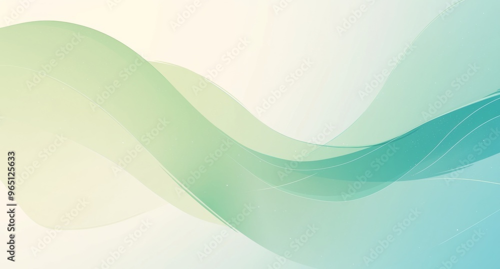 Fototapeta premium Postcard Template with Light Green Color, Soft Colors, and 