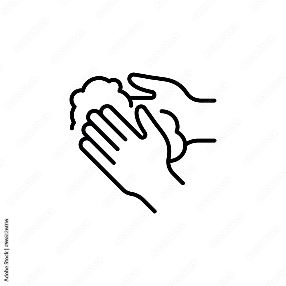 Hand Washing with Foam icon. Simple hand washing icon with foam for social media, app, and web design. Vector illustration Hand Washing with Foam icon. Simple hand washing icon with foam for social media, app, and web design. Vector illustration