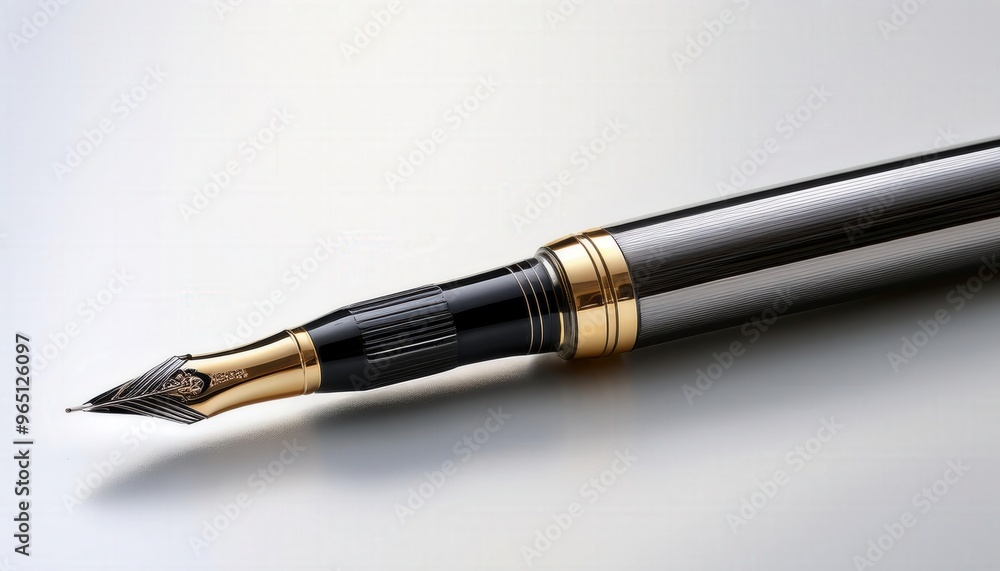 Naklejka premium fountain pen on white background