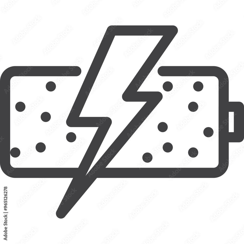 Simple vector battery life outline icon on white background Simple vector battery life outline icon on white background