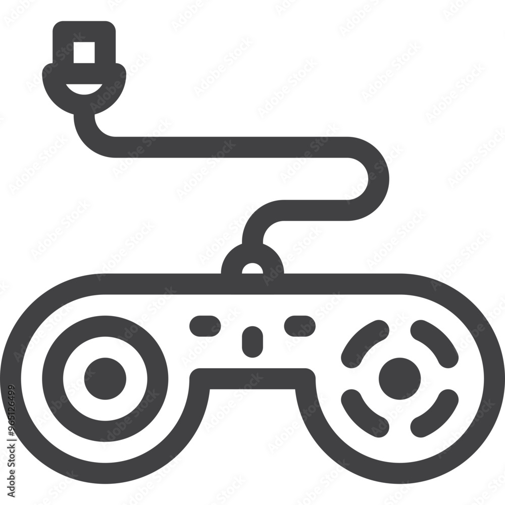 Obraz premium Simple vector robot remote control outline icon on white background
