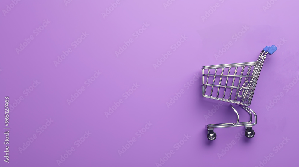 A Stylish Silver Shopping Cart Against a Vibrant Purple Background A Visual Delight for Shopping Enthusiasts and Designers Alike A Stylish Silver Shopping Cart Against a Vibrant Purple Background A Visual Delight for Shopping Enthusiasts and Designers Alike