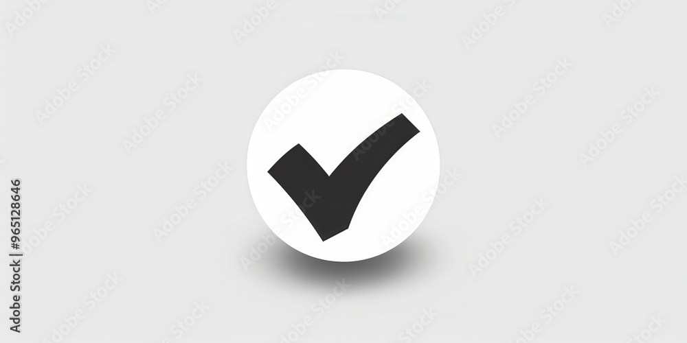 Dark silhouette of a check mark icon on a clean, isolated white background for clear visual representation Dark silhouette of a check mark icon on a clean, isolated white background for clear visual representation