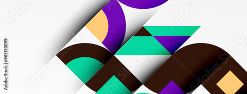 Geometric design abstract background - circles squares