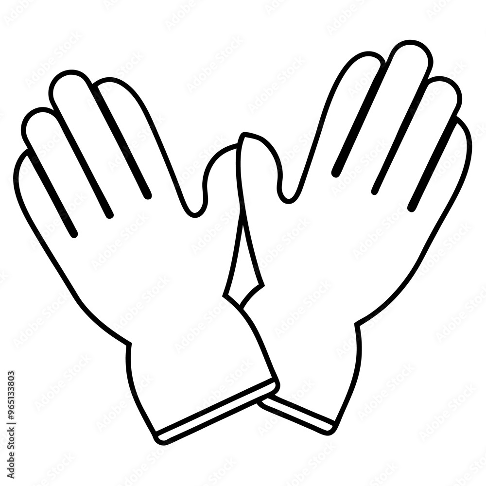 Obraz premium cutting gloves outline coloring book page line art illustration digital drawing