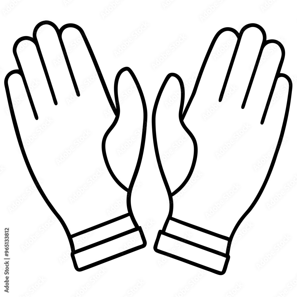 cutting gloves outline coloring book page line art illustration digital drawing cutting gloves outline coloring book page line art illustration digital drawing