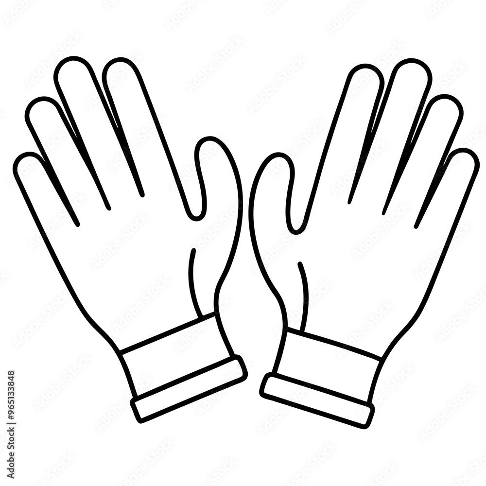 cutting gloves outline coloring book page line art illustration digital drawing cutting gloves outline coloring book page line art illustration digital drawing