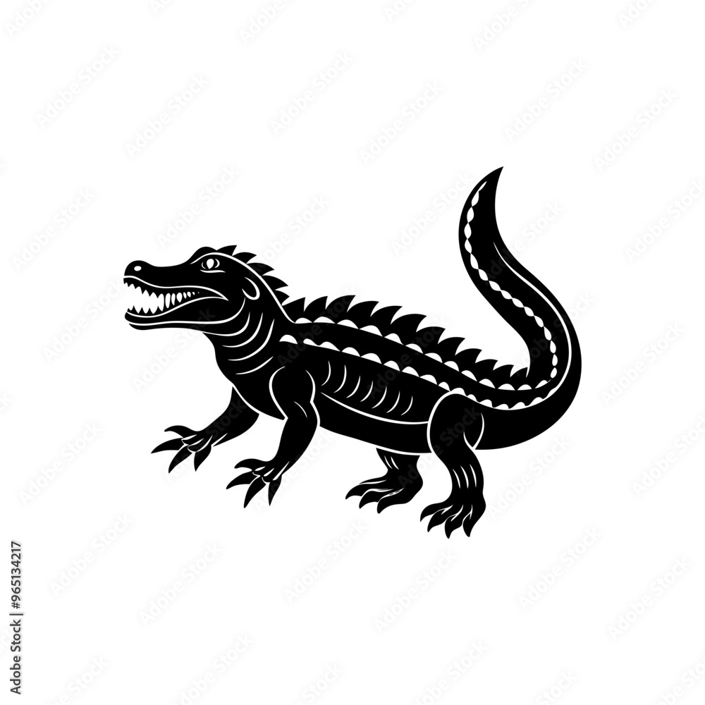 Naklejka premium crocodile silhouette vector illustration sublimation